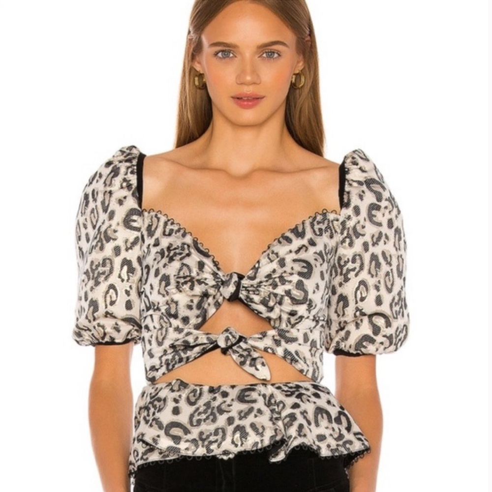 Chic V. Chapman cheetah print blouse